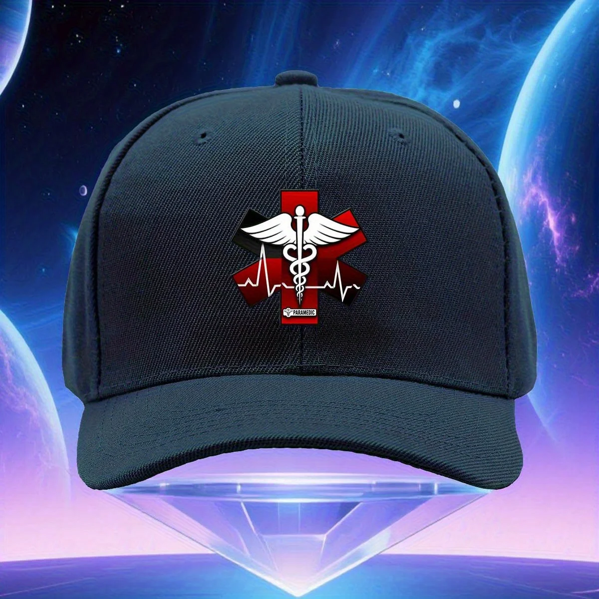 Casquette de camionneur réglable pour paramédicaux avec emblème Étoile de la Vie - Casquette légère pour professionnels des secours, ambulanciers et paramédicaux
