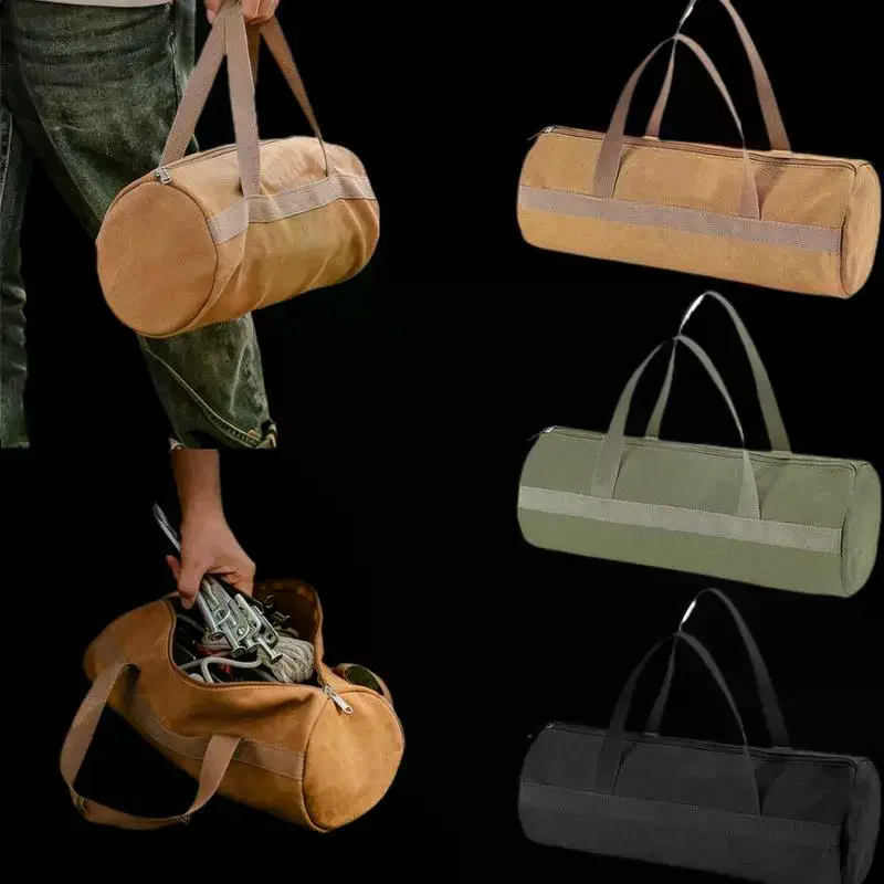 Thickened Cowhide Electrician Woodworking Bag Strong Wear-resistant Tool Kit Auto Repair Handbag Storage Bag Multifunctional Bag