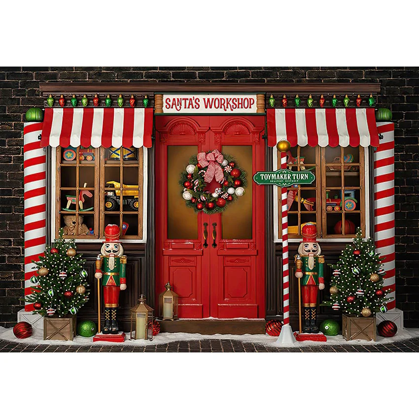 Mehofond Mang Chủ Đề Giáng Sinh Phông Nền Chụp Ảnh SANRA'S Xưởng Đồ Chơi Cửa Hàng Ngân Khánh Người Lính Chân Dung Ảnh Nền Đạo Cụ