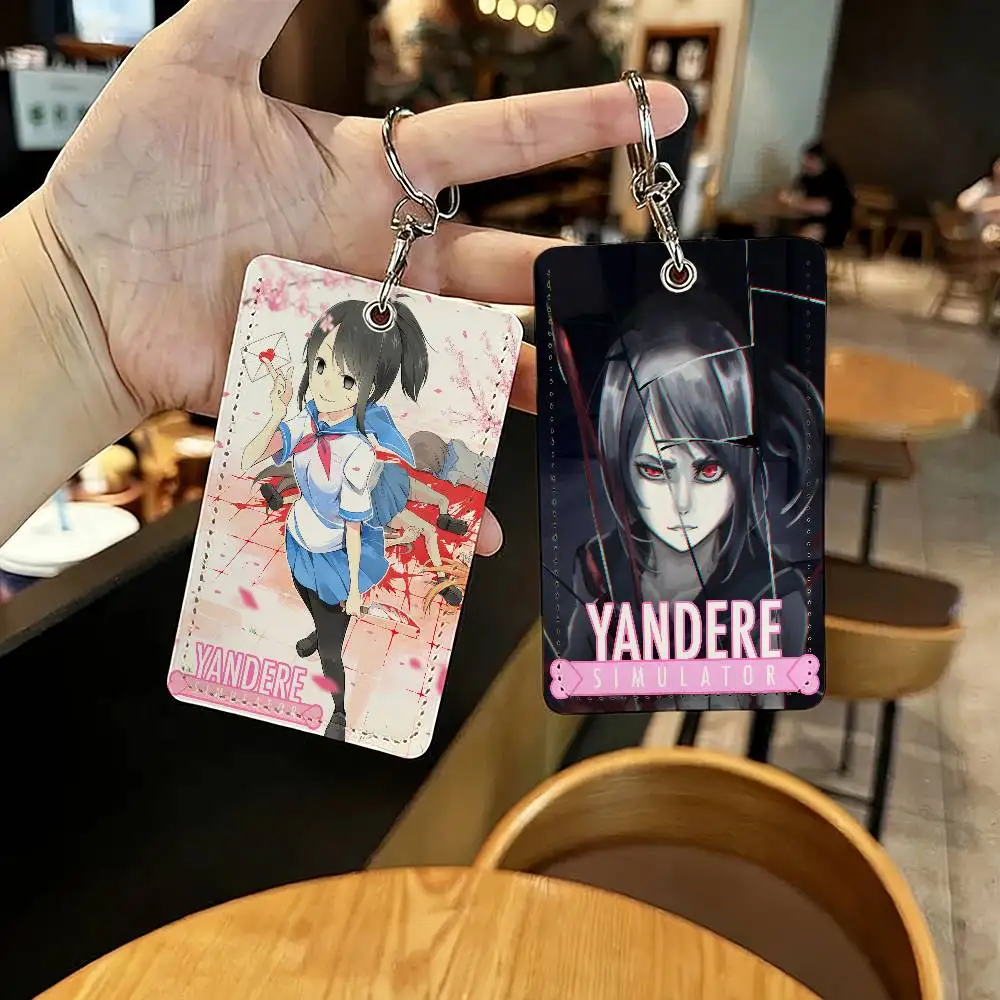 Game Yandere Simulator Ayano Aishi Card Holder Keychain Key Ring Door Lock Access Protective Case For Security Gift