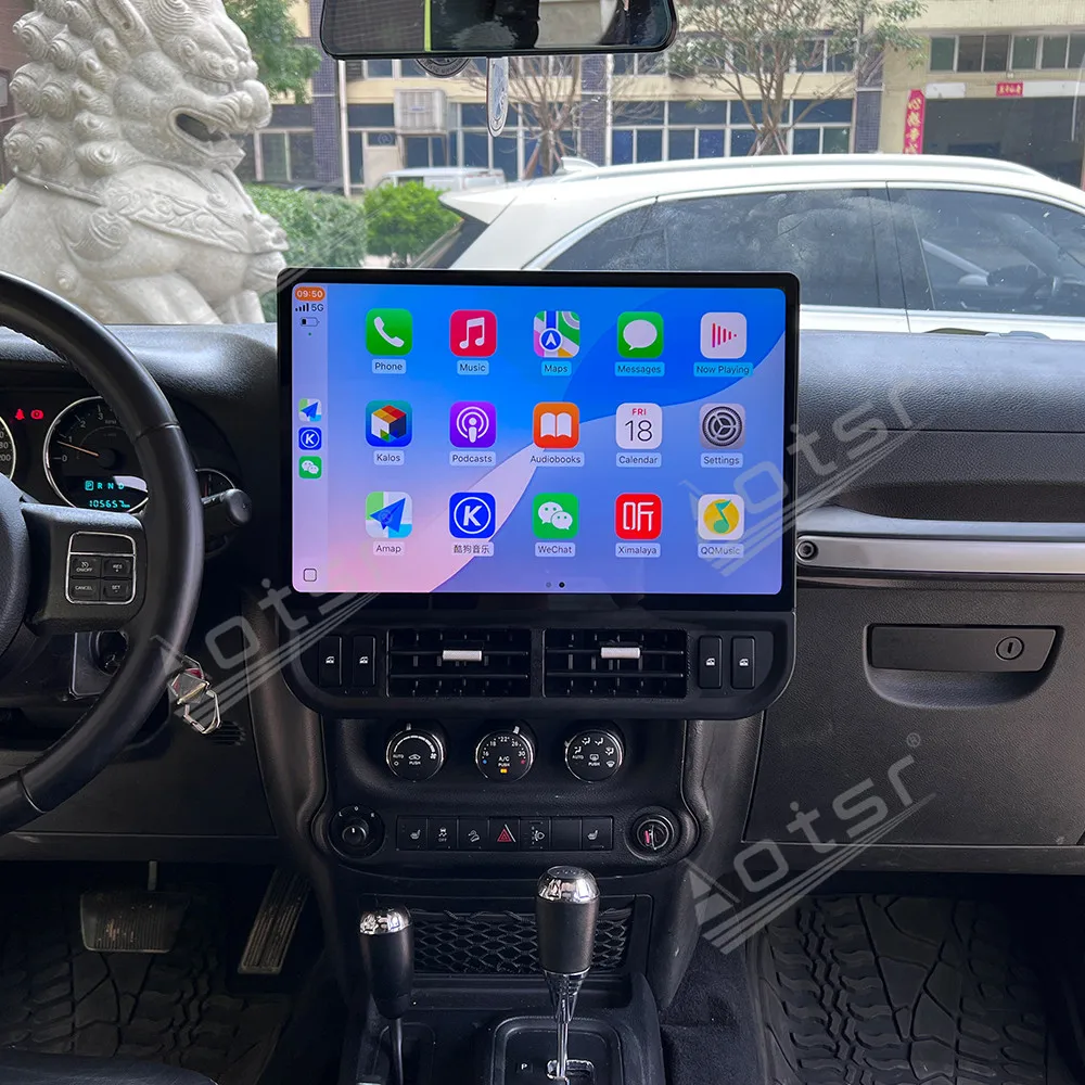 

16,8-дюймовый автомобильный радиоприемник на Android 13 с CarPlay для Jeep Wrangler 2011-2017, GPS-навигация, мультимедийный проигрыватель, головное устройство, автомобильные аксессуары