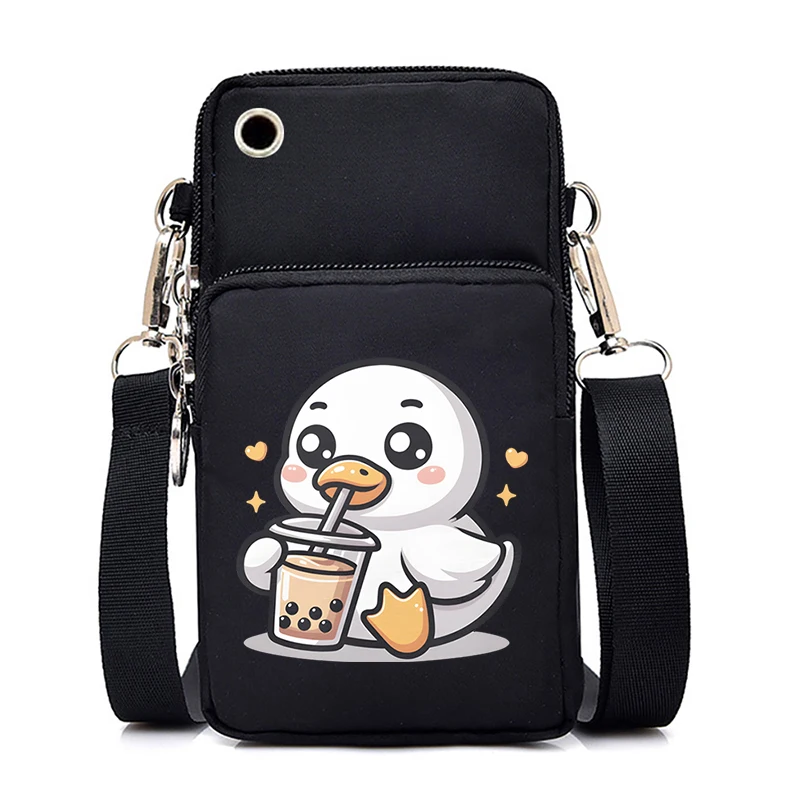 Dog Boba Tea Anime Ladies Mobile Phone Bag Small Shoulder Crossbody Bag Mini Wallet Casual Telephone Messenger Bag Wallet Purse