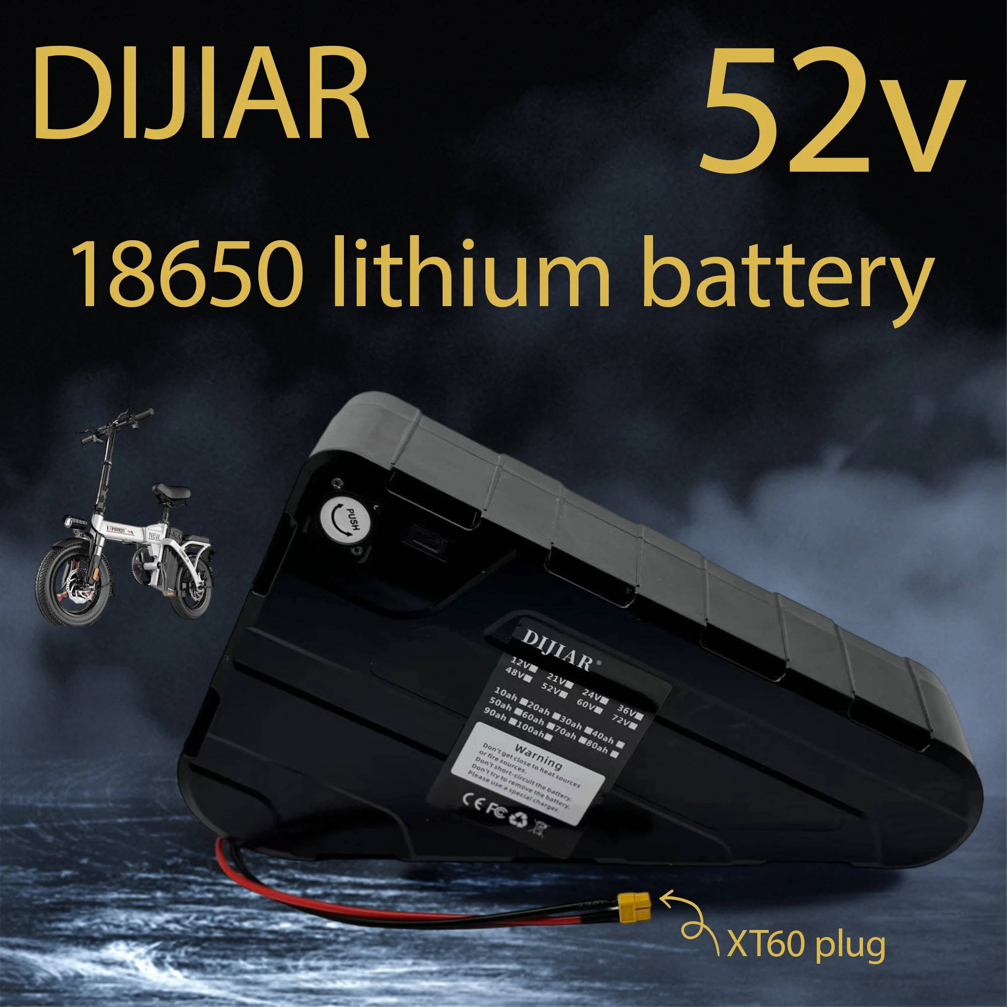 

52V Hailong Triangle Battery 20AH-60AH Large Capacity, Built in BMS Protection, Airfreight, Application 500W-2000W