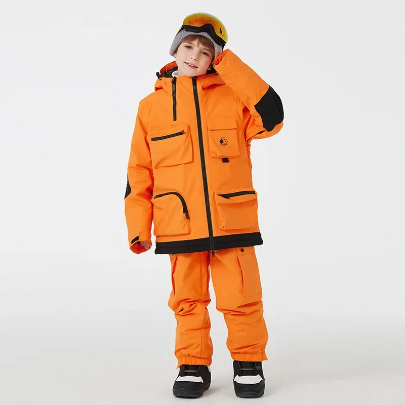 

Ski Professional Children's Ski Jacket Pant Waterproof Windproof Boys Girls Warm Outdoor Skiing Snowboarding Winter Ski Kids Set