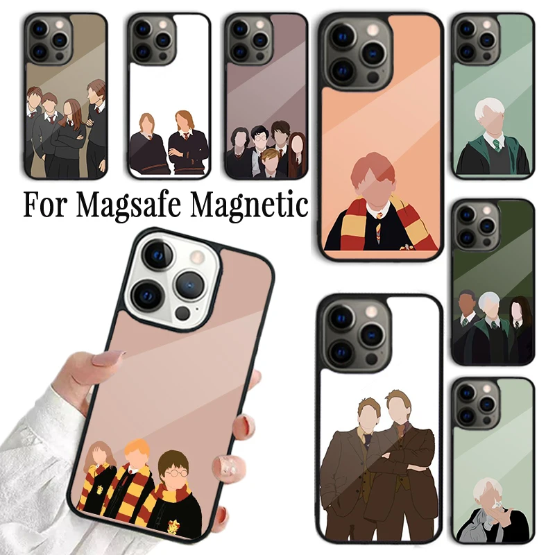 Phone Case For iPhone 16 15 14 13 12 Mini 11 Pro Max Plus Magsafe Magnetic Wireless Charging Cover Fred and George Weasley Funny