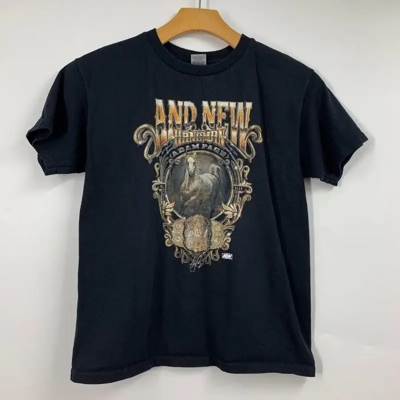 Gladen Boys Hang Man Adam Page And New Aew Crew Neck T Shirt Size M