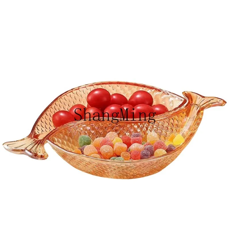 

PYH Creative Year After Year Koi Fish Plate Thickened Candy Dried Fruit Plate Household Snack Fruit Plate
