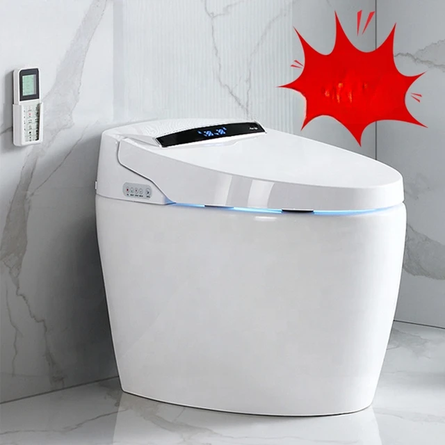 Wholesale bathroom wc toilets one piece kicking automatic flushing washroom smart intelligent wc toilet