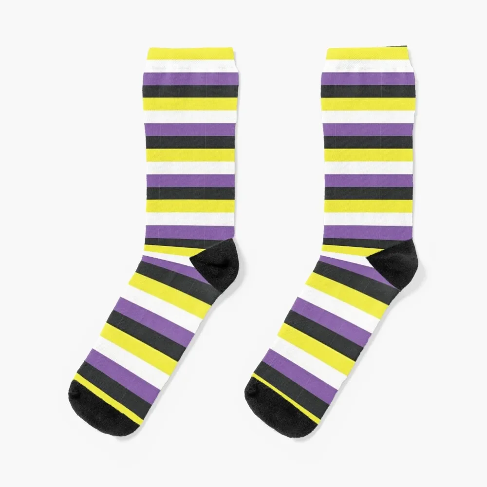 

Nonbinary Pride Flag Socks funny gifts bright garter Socks Men Women's