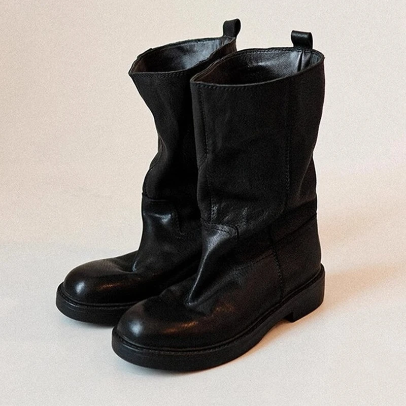 Flats Women's Ankle Boots Fashion Dress Shoes Designer Cozy Winter Woman Boots 2025 New Trend Casual Walking Femme Chelsea Botas