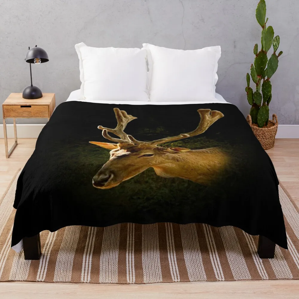 

Fallow deer Throw Blanket Large warm winter Thermals For Travel Blankets