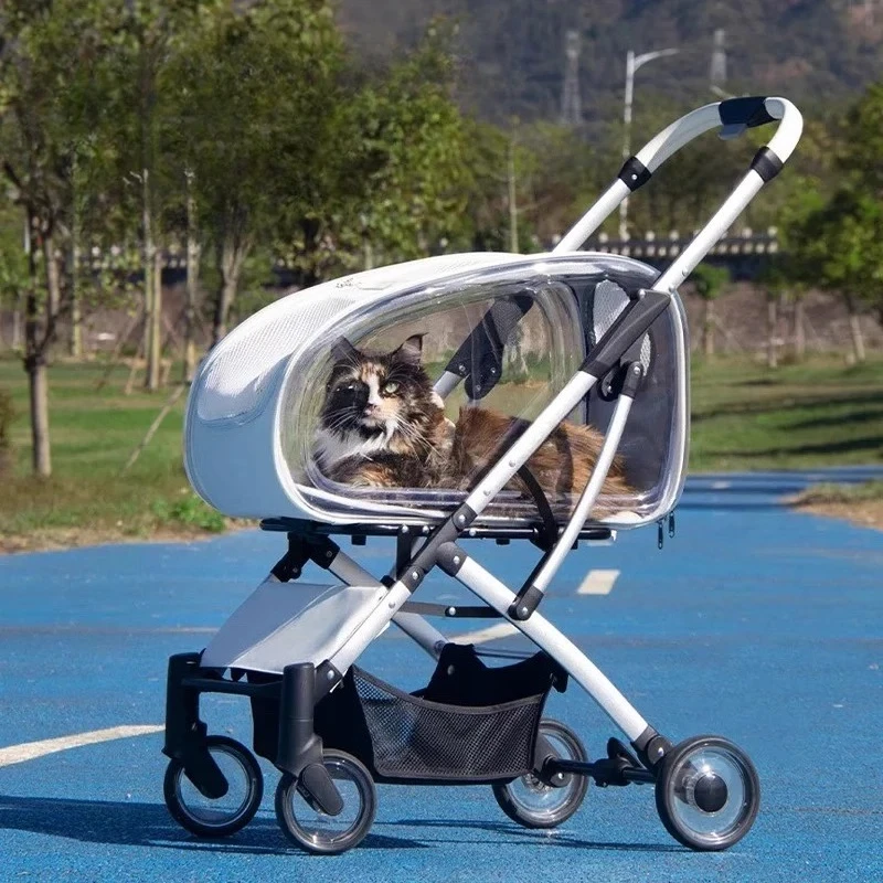 접이식 파노라마 통풍 애완동물 유모차 방풍 방수 야외  - Pet Stroller Carrier 리뷰 및 가격