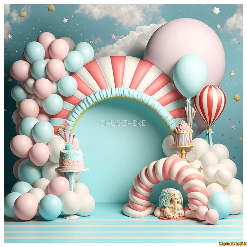 Воздушные шары, арка, украшения для детского душа, фон для фотосъемки, реквизит, день рождения, вечеринка для новорожденных, фон для фотостудии BE-21
