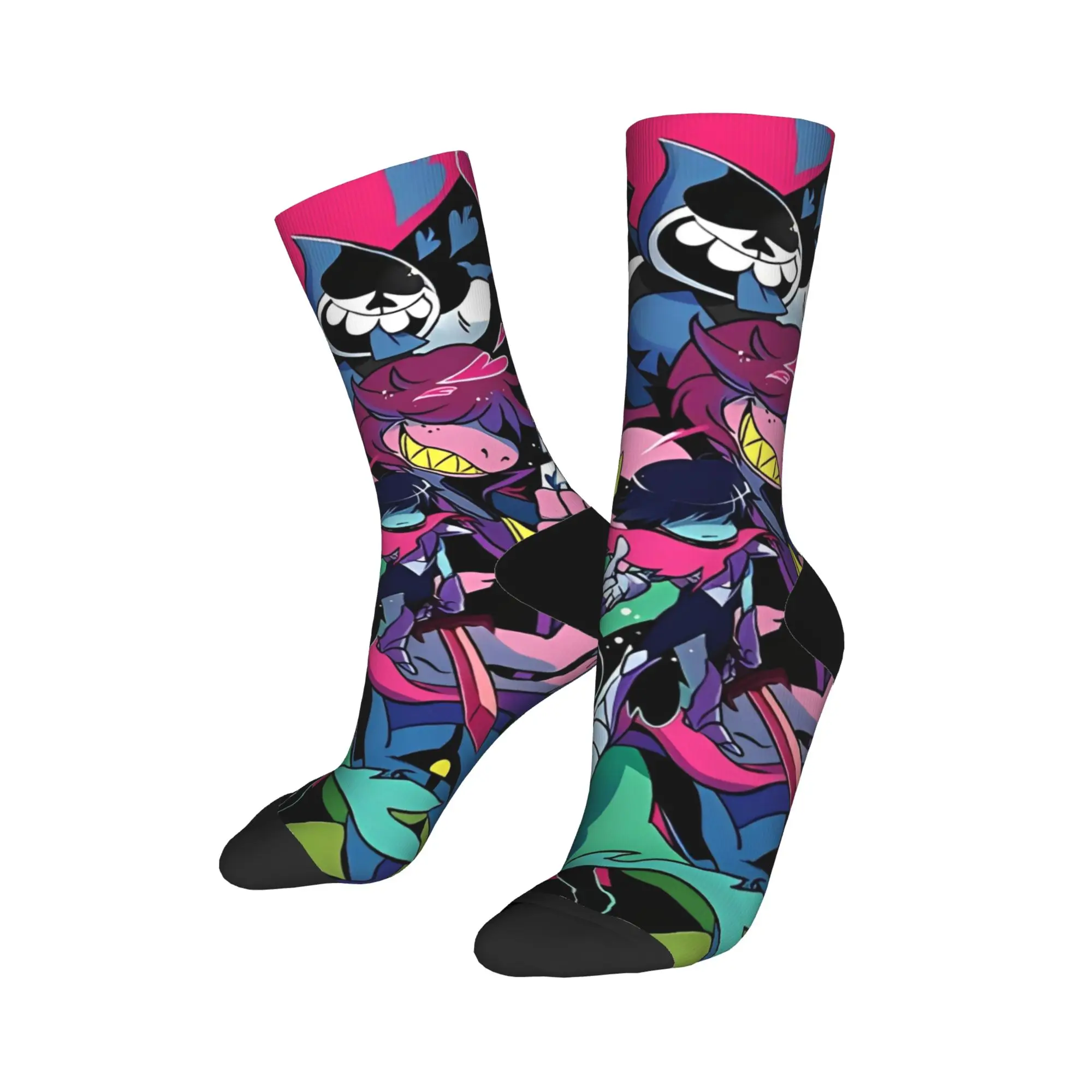 Calcetines divertidos felices para hombre y mujer, calcetín Harajuku Deltarune, juego de aventura de poliéster, calcetín de alta calidad para primavera, verano, Otoño e Invierno