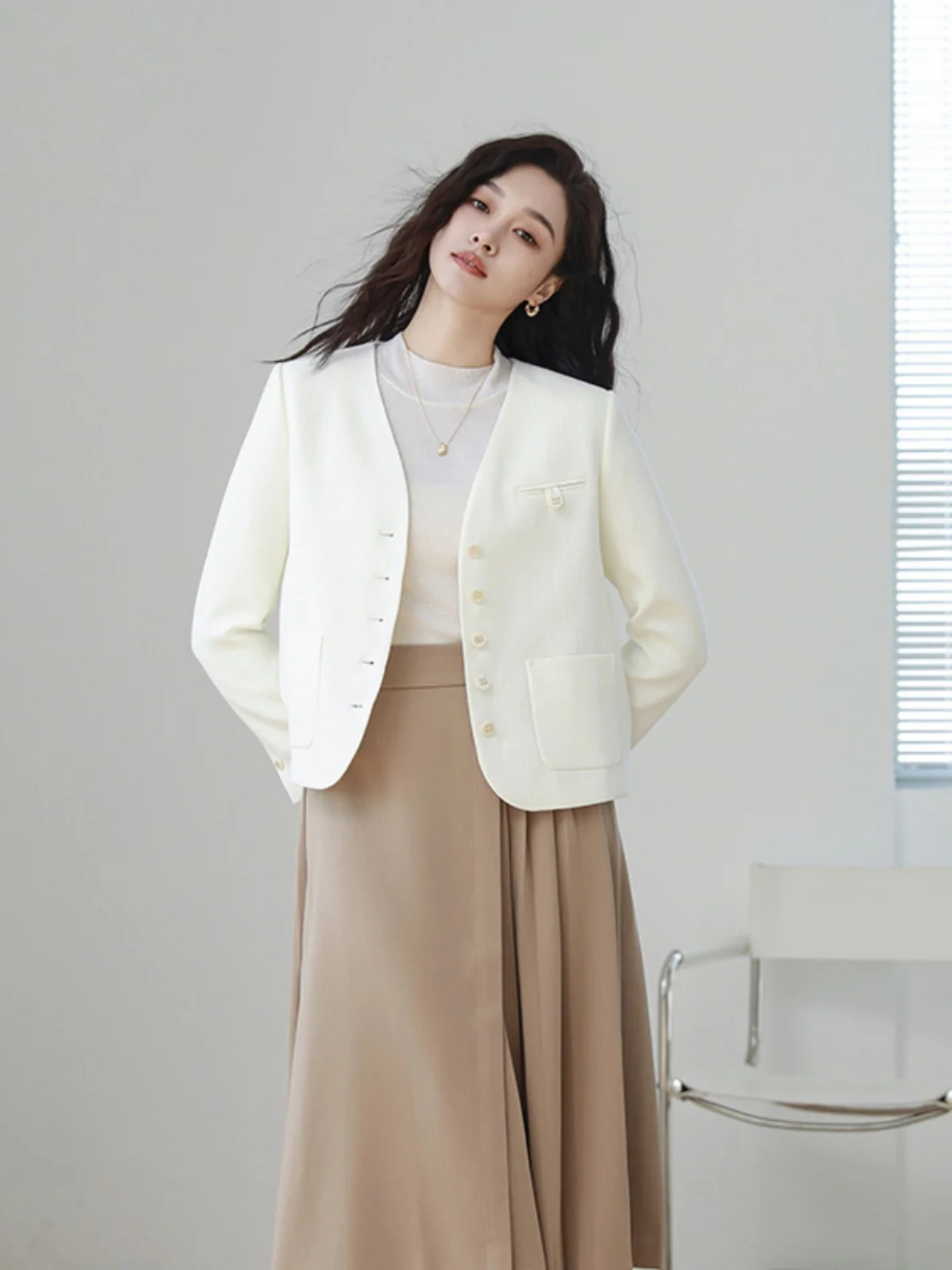 

Женский деловой повседневный костюм Hooton с одной пуговицей, свободного кроя, однотонный, весенний, модный