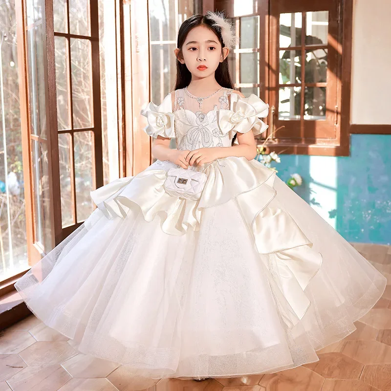 Teenmiro Kids Pageant Evening Ball Gowns Girl Weddings Birthday Party Elegant Dress For Children First Communion Summer Dresses