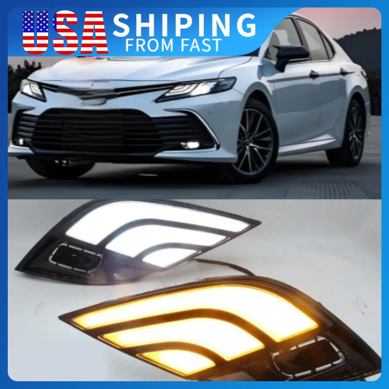

Color LED DRL Daytime Running Light For Toyota Camry SE XSE 2018-2020 12V Fog Lamps Turn Signal Headlights Car Accessories