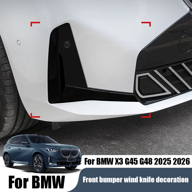 

For BMW X3 G45 G48 2025 2026 Front bumper plated strip modification blackened decorative strip exterior modification parts