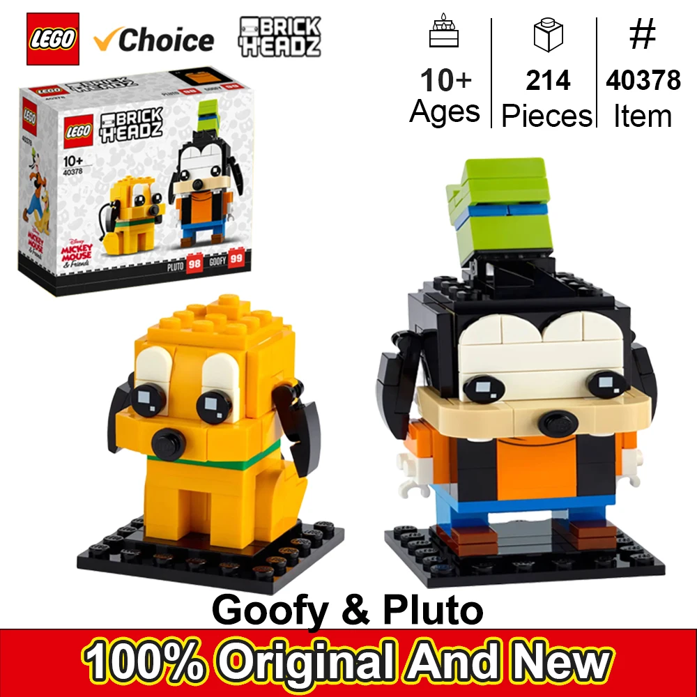 

LEGO 40378 Goofy & Pluto, Collectors of LEGO® BrickHead will love Goofy & Pluto , featuring 2 classic Disney characters 214 PCS