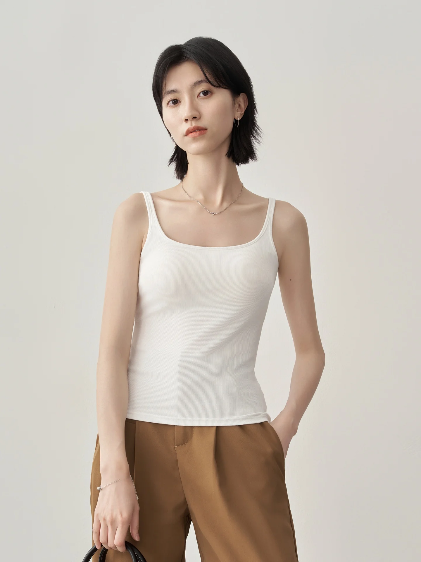 

Женский цельный бюстгальтер со сборками, жилет на бретельках со встроенным большим воротником и высоким хлопковым эластичным летним топом