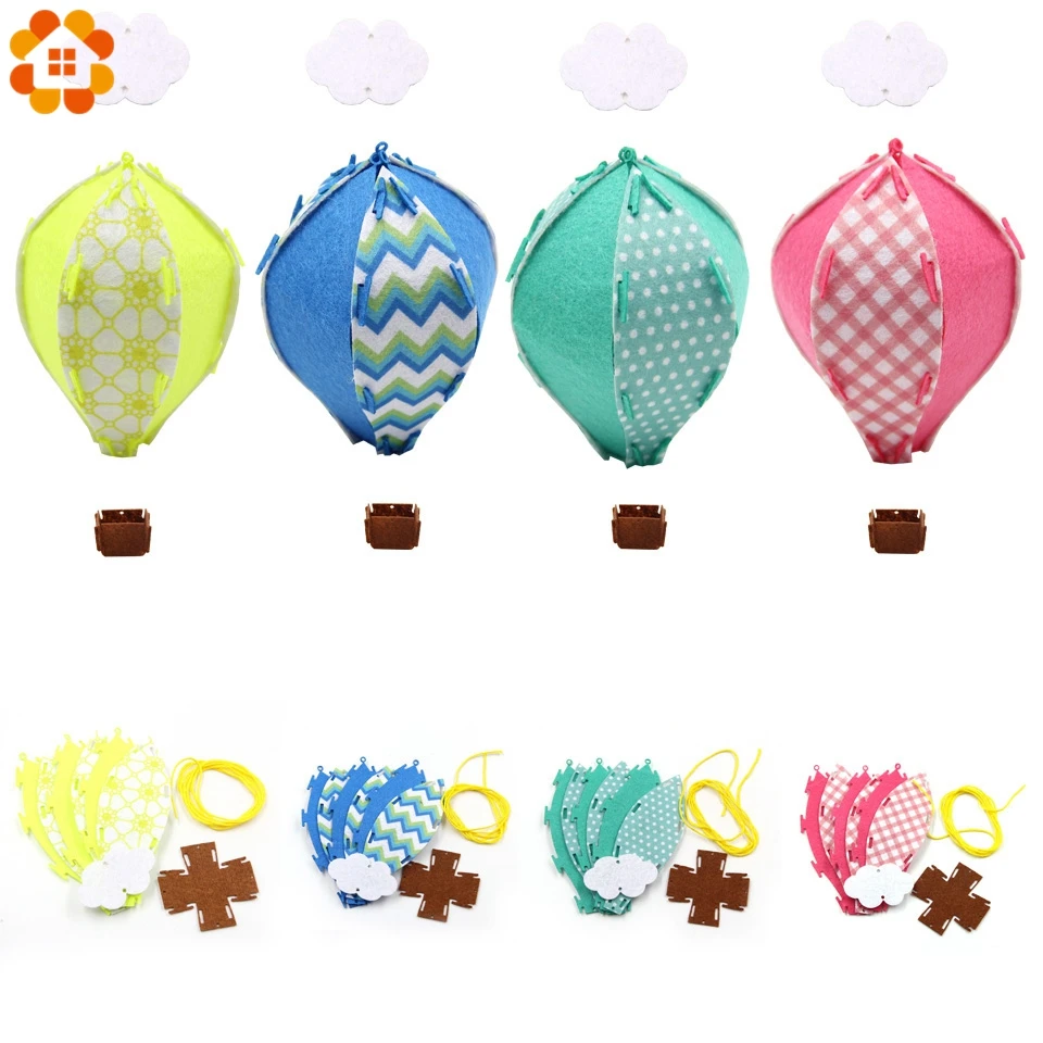 1Set DIY Colorful Non-woven Hot Air Balloon Lantern Garland For Home Wedding Birthday Party Decor Kids Room Hanging Supplies