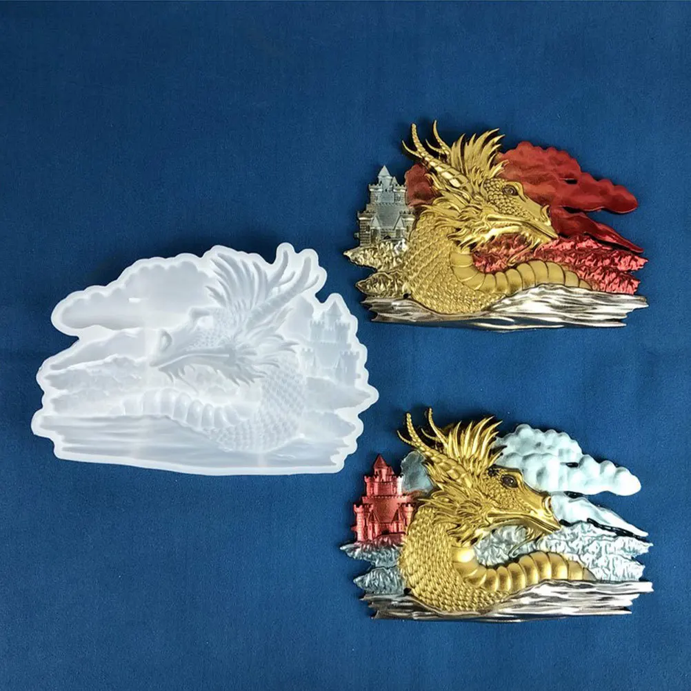 

Silicone Dragon Head Mold Flexible Casting Mold for Resin Epoxy DIY Crafts Decorative Wall Hanging Pendant Silicone Molds