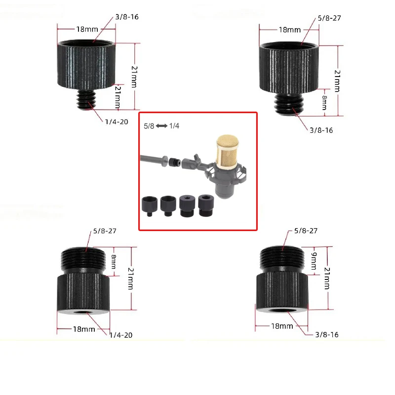 1Pc 5/8 Zu 1/4 3/8 Zoll Gewinde Schraube Mic Stand Adapter Für Mikrofon Rocker Halterung Hand Schraube Fotografie Kamera zubehör