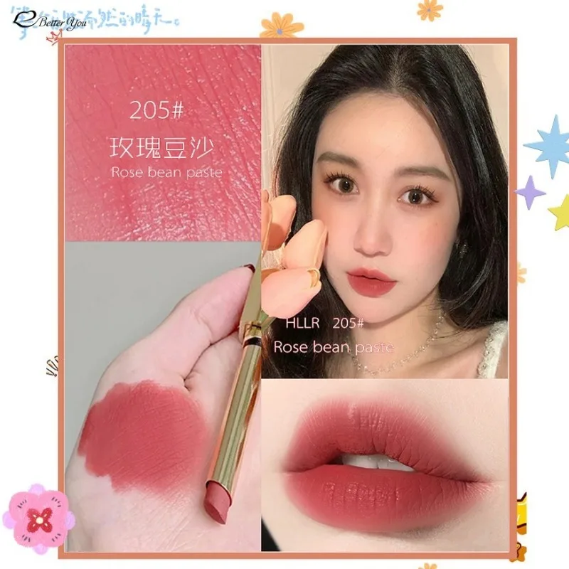 Small Gold Bars Lipstick Matte Long Lasting Moisturing Sexy Red Lip Stick Non Fading Waterproof Lipsticks Makeup For Women Gift