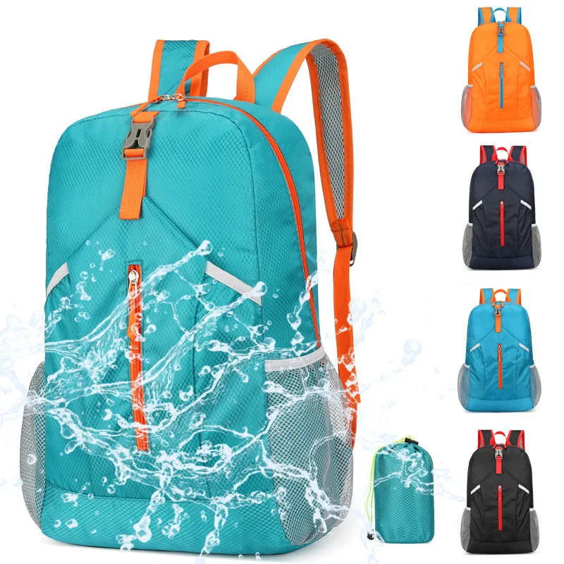 Mochila leve para homens e mulheres, dobrável, ultraleve, ao ar livre, dobrável, mochila de viagem, mochila esportiva, 20L