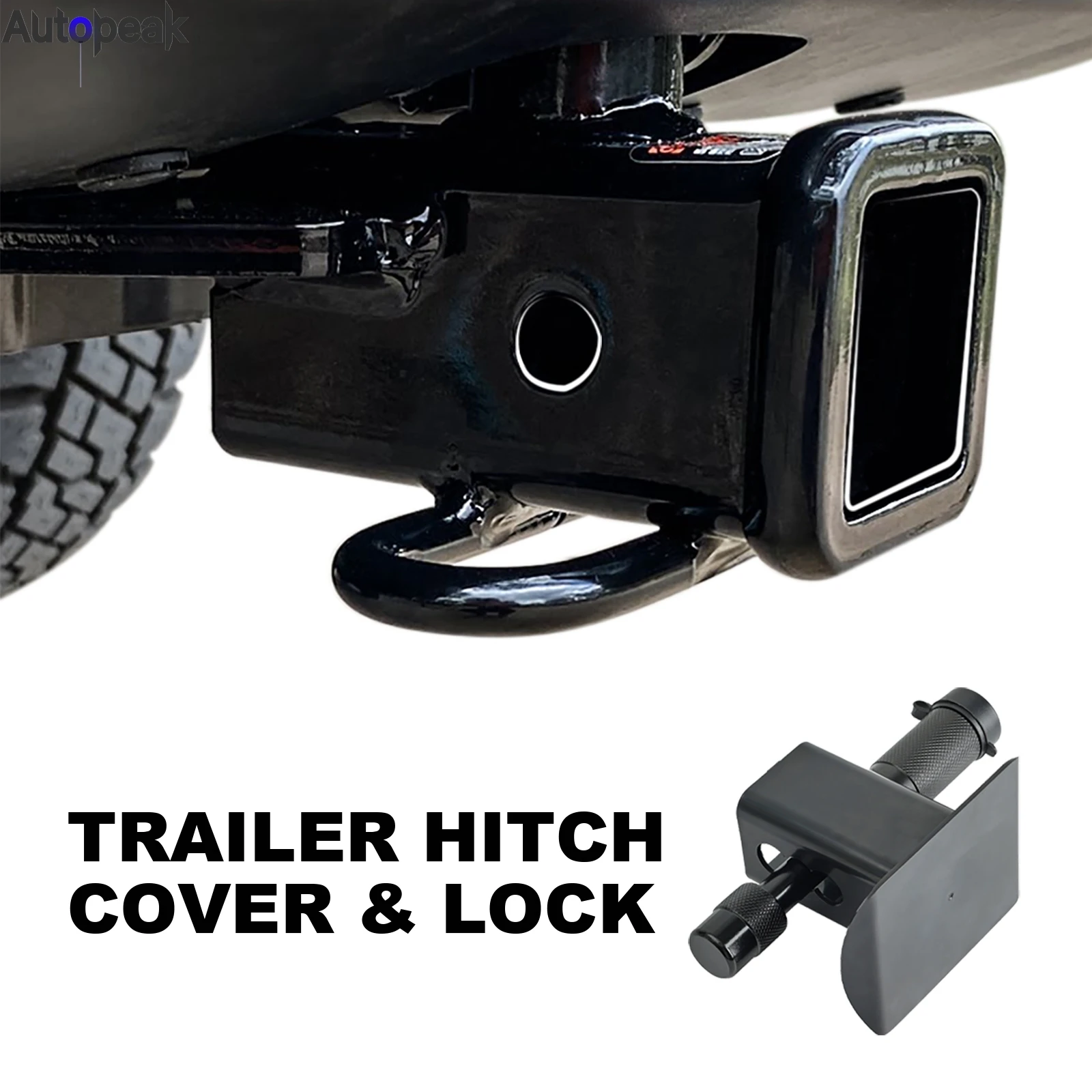 Trailer Cover Black 50mm Hitch Tube Plug Fits 2