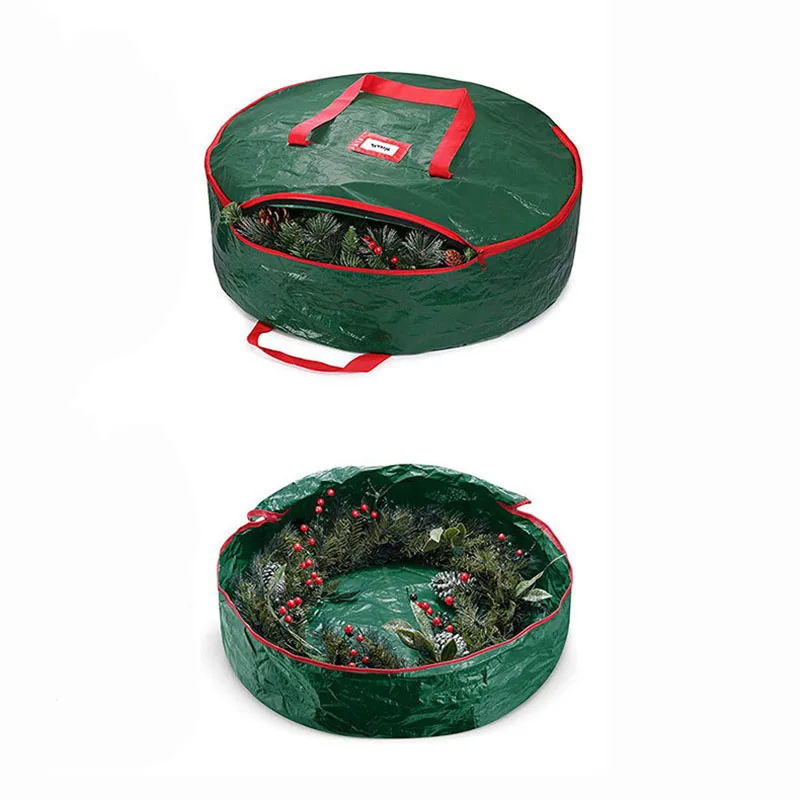 Christmas Circular Wreath Bag Pe Artificial Wreath Storage Bag Portable Storage Bag Sundries And Clothing Storage B4