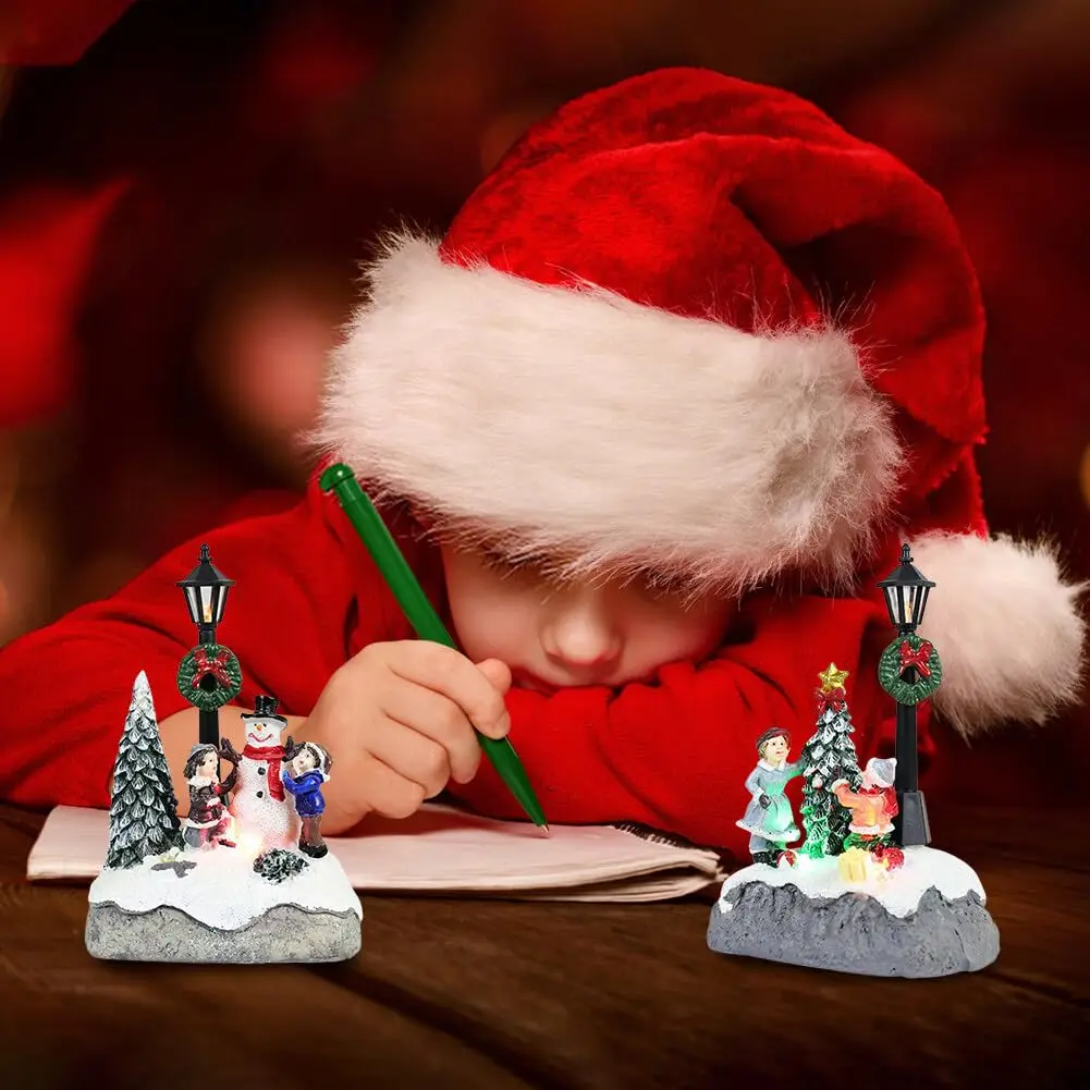 Tabletop Christmas Decoration 3d Molded Resin Holiday Decoration Lighted Resin Figurine Resin For Christmas Gift Entryways