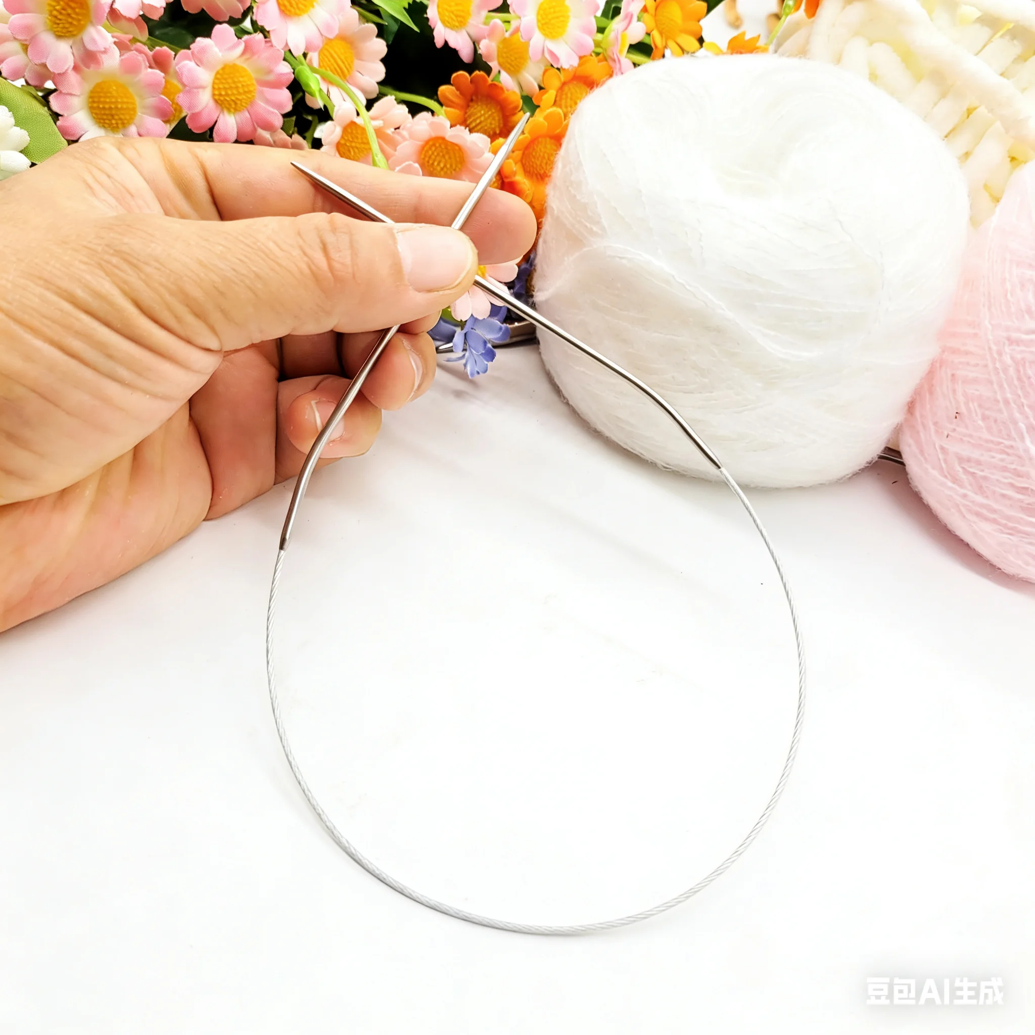 40cm Single Circular Knitting Needles, Available in Sizes 2.0-8mm, Come with One Stainless Steel Hand Sewing Needle, 10 Stitch Markers, and 2 Large Plastic Eye Needles