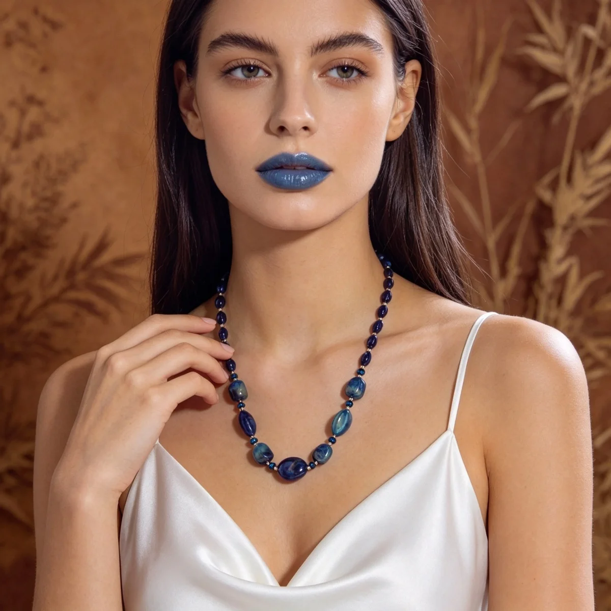 Trendige Punk-Halskette mit unregelmäßigen Harzperlen für Damen und Herren, minimalistische geometrische Acryl-Kristallperlen, Choker, Partyschmuck – Detail 10