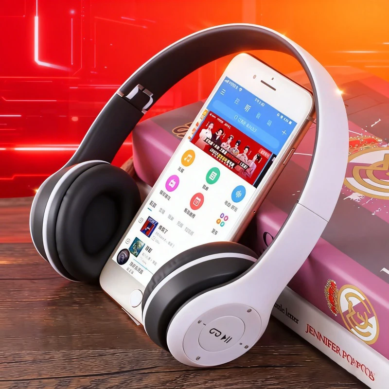 New P47 TWS Headset  Bluetooth Headset Folding Series Wireless Sports Game Stereo Headset for iPhone Huawei XiaoMi Samsung