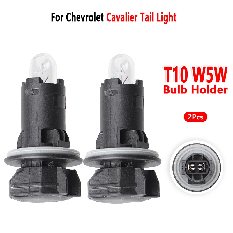For Chevrolet Cavalier 2016-2019 Tail Light W5W Bulb Holder Socket Base Wire Connector 2Pc