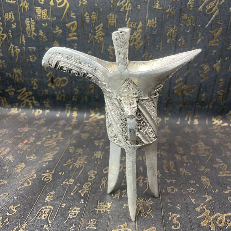 

Антикварная винтажная треугольная императорская чаша для вина, декоративное изделие, посуда для напитков в китайском стиле