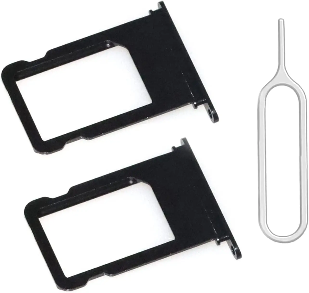 Metal SIM Card Slot Tray Holder Replacement Compatible with iPhone 7Plus 2016 - Incl. Rubber Gasket and Sim Pin