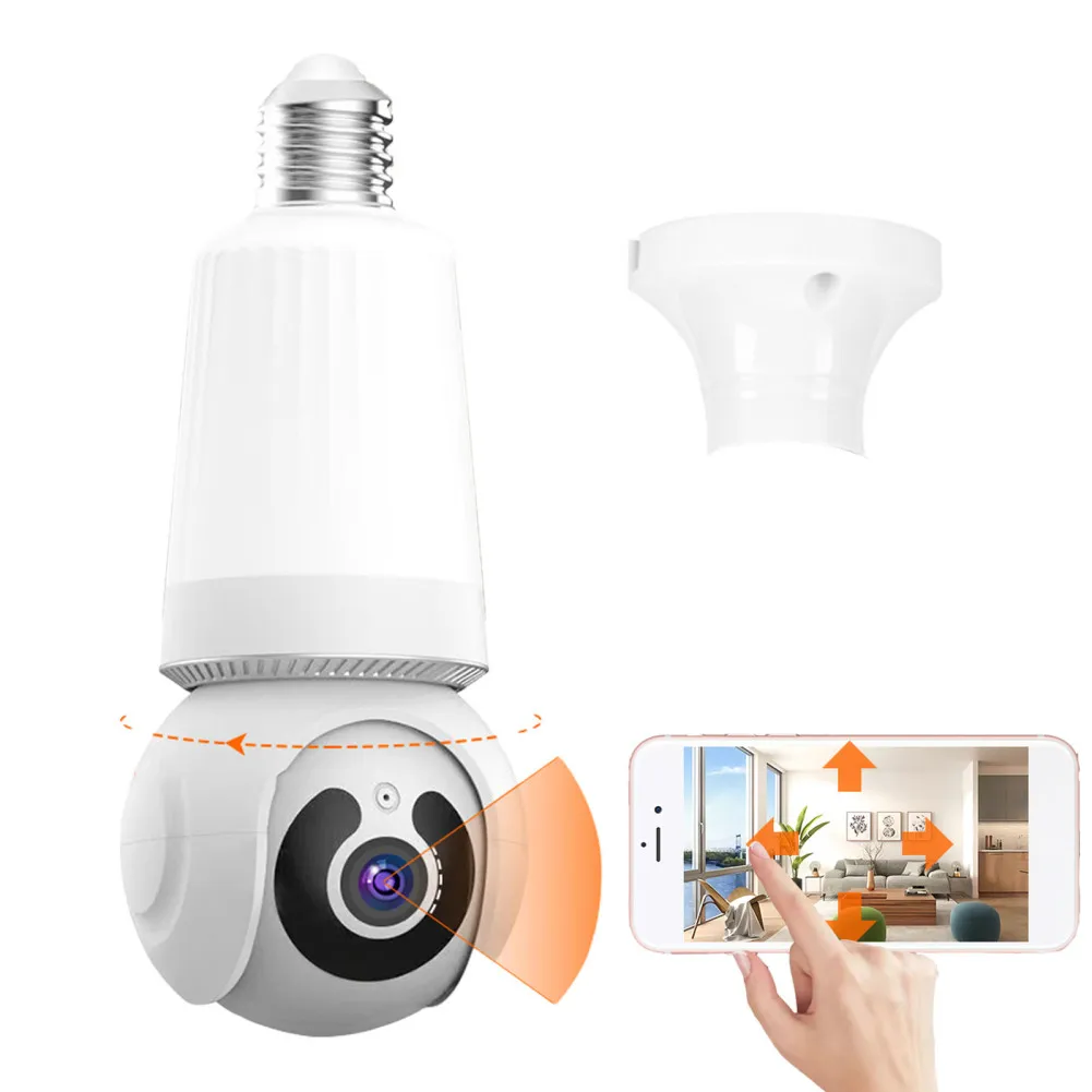 

V380 Pro Light Bulb Security Wireless Camera WIFI Camera Motion Detection Siren Alert Night Vision Compatible For E27 Socket