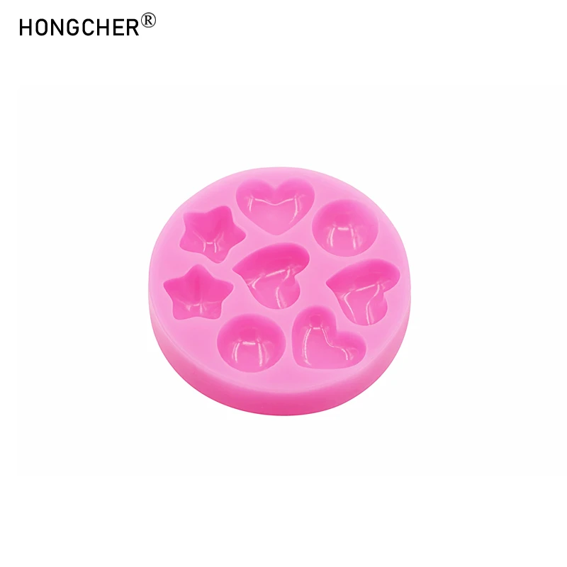 Mini Heart-Shaped Five-Pointed Star and Semi-Circular Ball Silicone Moulds for DIY Resin Jewellery and Chocolate Moulds view 4