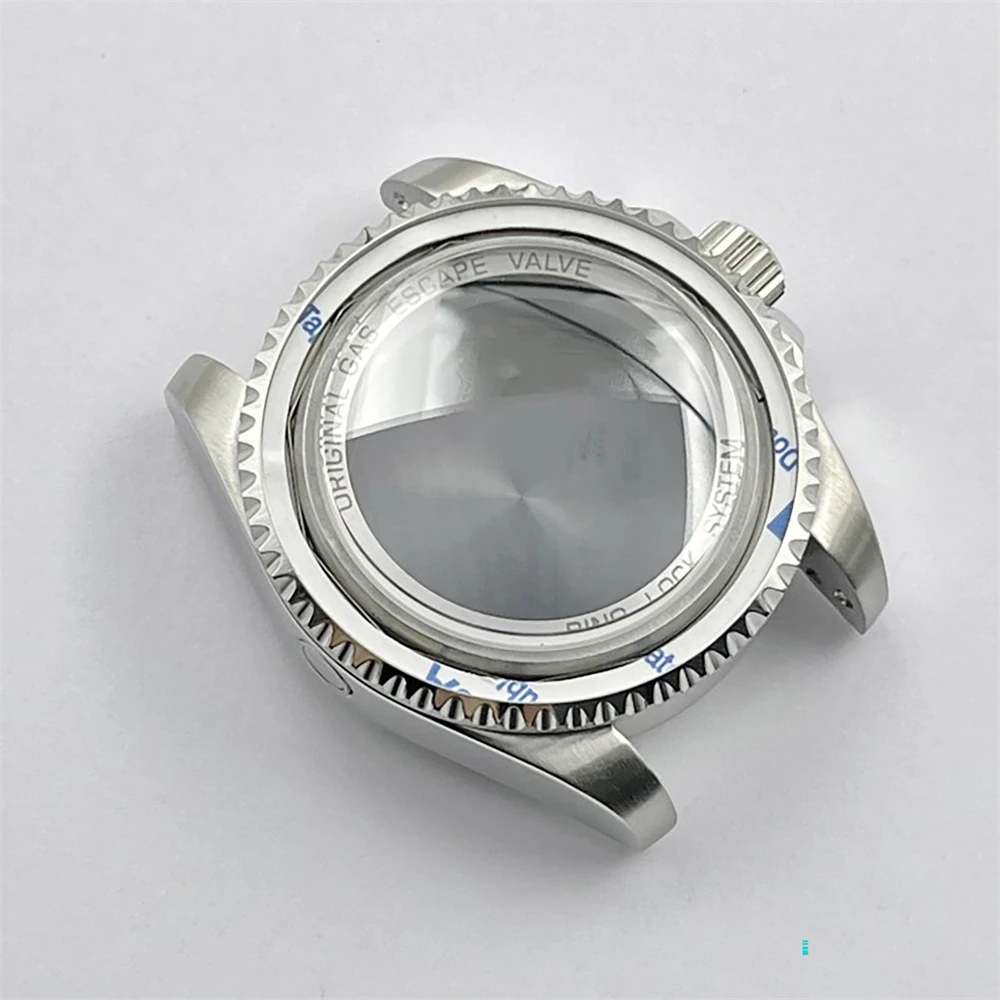 Vintage Stainless Steel Strap 44MM Sapphire Blue Glass Watch Case Set for NH35 NH36 Movement Mechanical Watch Accessories