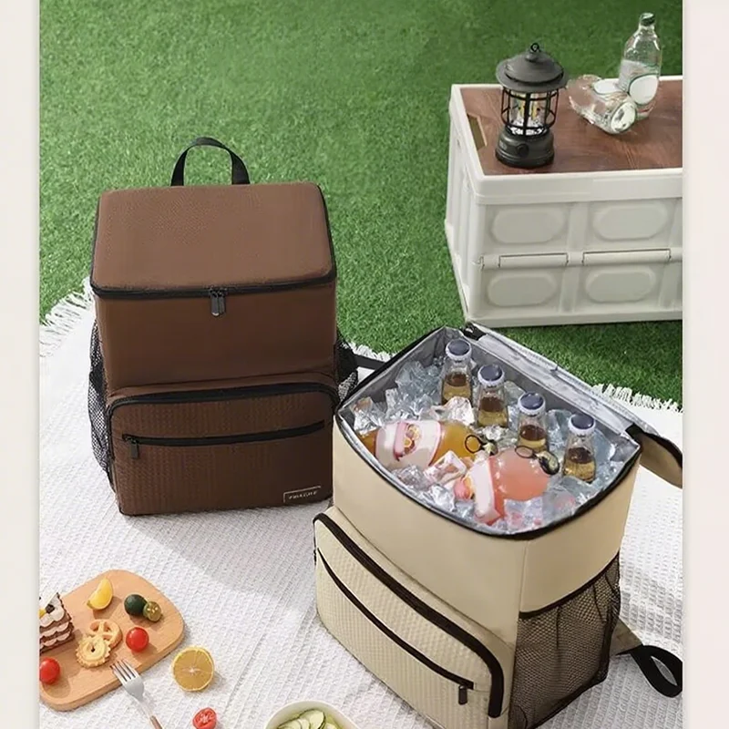 New 23L Portable Thermal Lunch Bag Food Box Durable Waterproof Cooler Ice Insulated Case Camping Oxford Dinner Backpacks Icebox