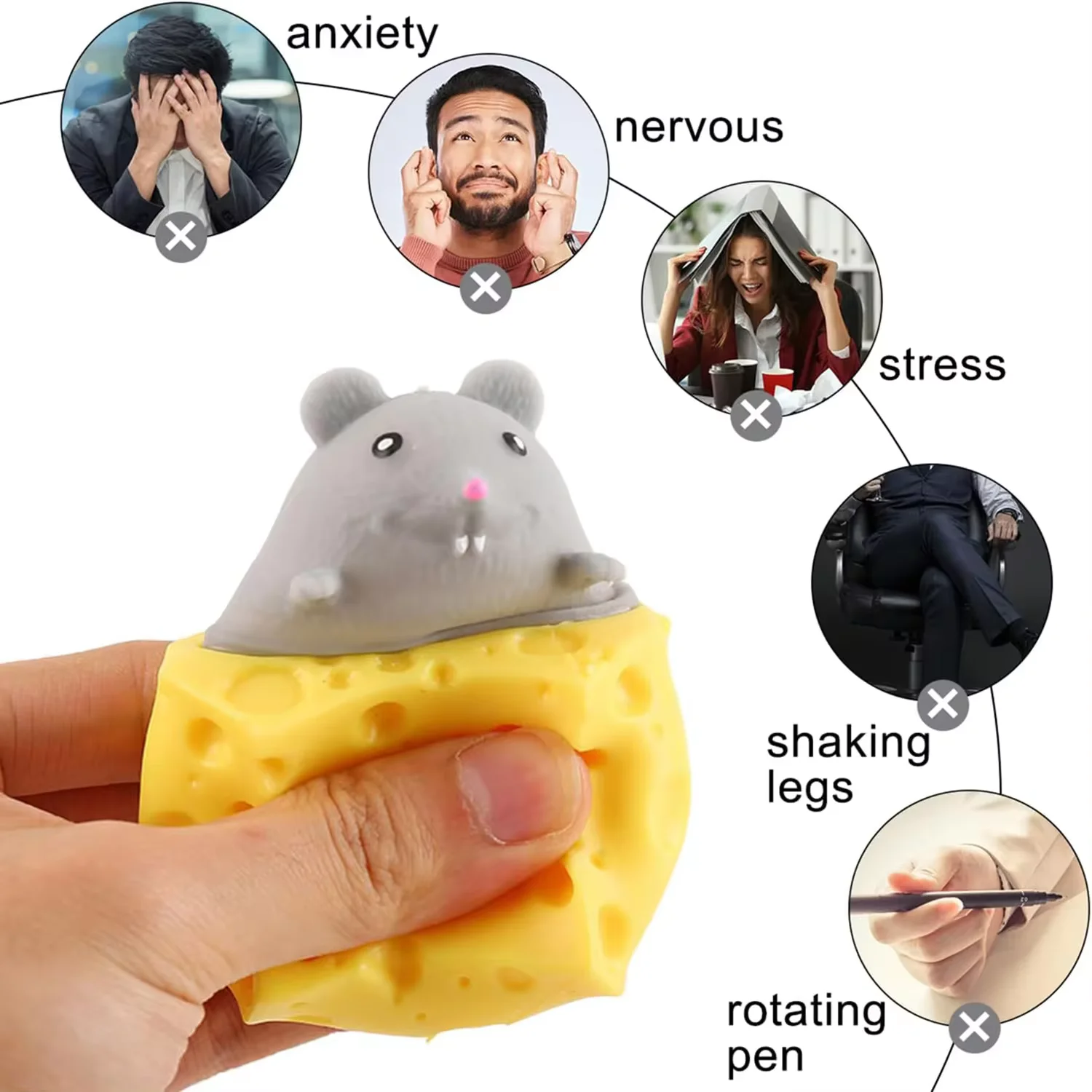 Funny and creative decompression cheese mouse cup pinching, squeezing and venting squirrel cup toy