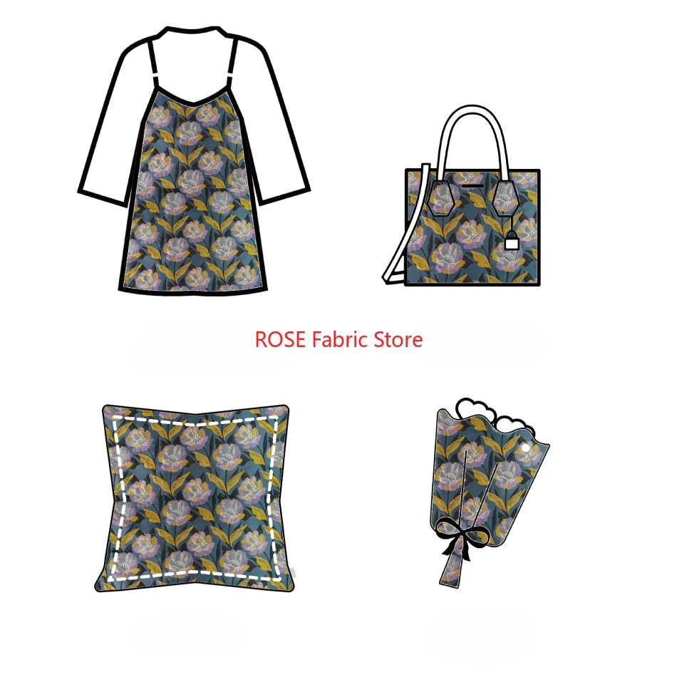 Tessuto jacquard classico in rilievo con fiori grandi da 1 metro, camicie eleganti da donna retrò, borse, tessuto da cucito decorativo