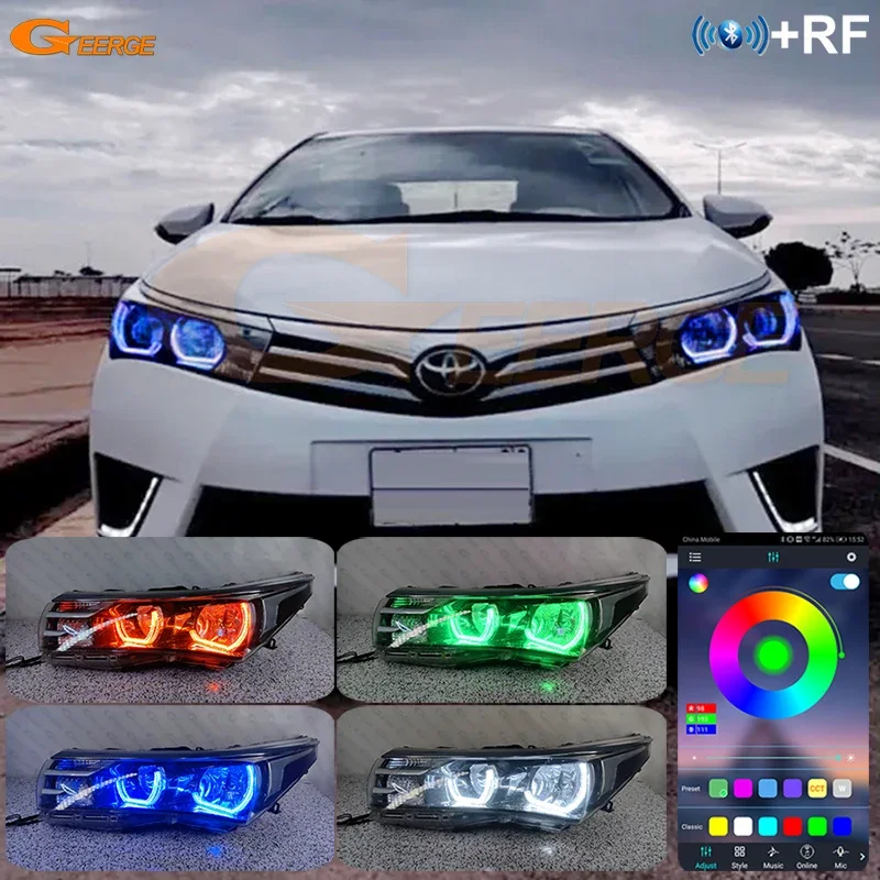 For Toyota Corolla ALTIS E17 E18 2013 - 2019 Bluetooth App Ultra Bright Multi Color DTM M4 Style RGB LED Angel Eyes Halo Rings