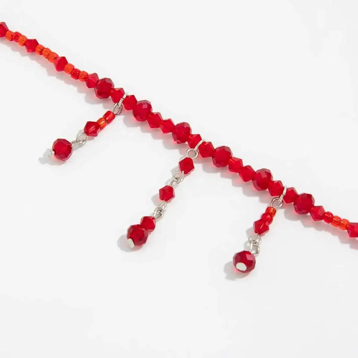 SHIXIN Gothic Red Crystal Blood Drop Quaste Choker Halskette für Frauen Elegante Imitation Perle Kette Halloween Hals Schmuck Geschenk – Detail 12