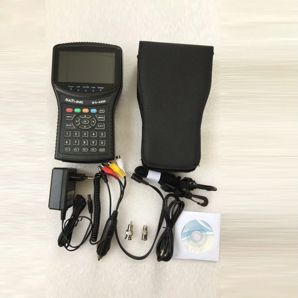 Satlink WS-6966 DVB-S2 S2X Satellite Finder with LNB 75 Ohm Impedance Auto Tracking Antenna Indoor Outdoor Use