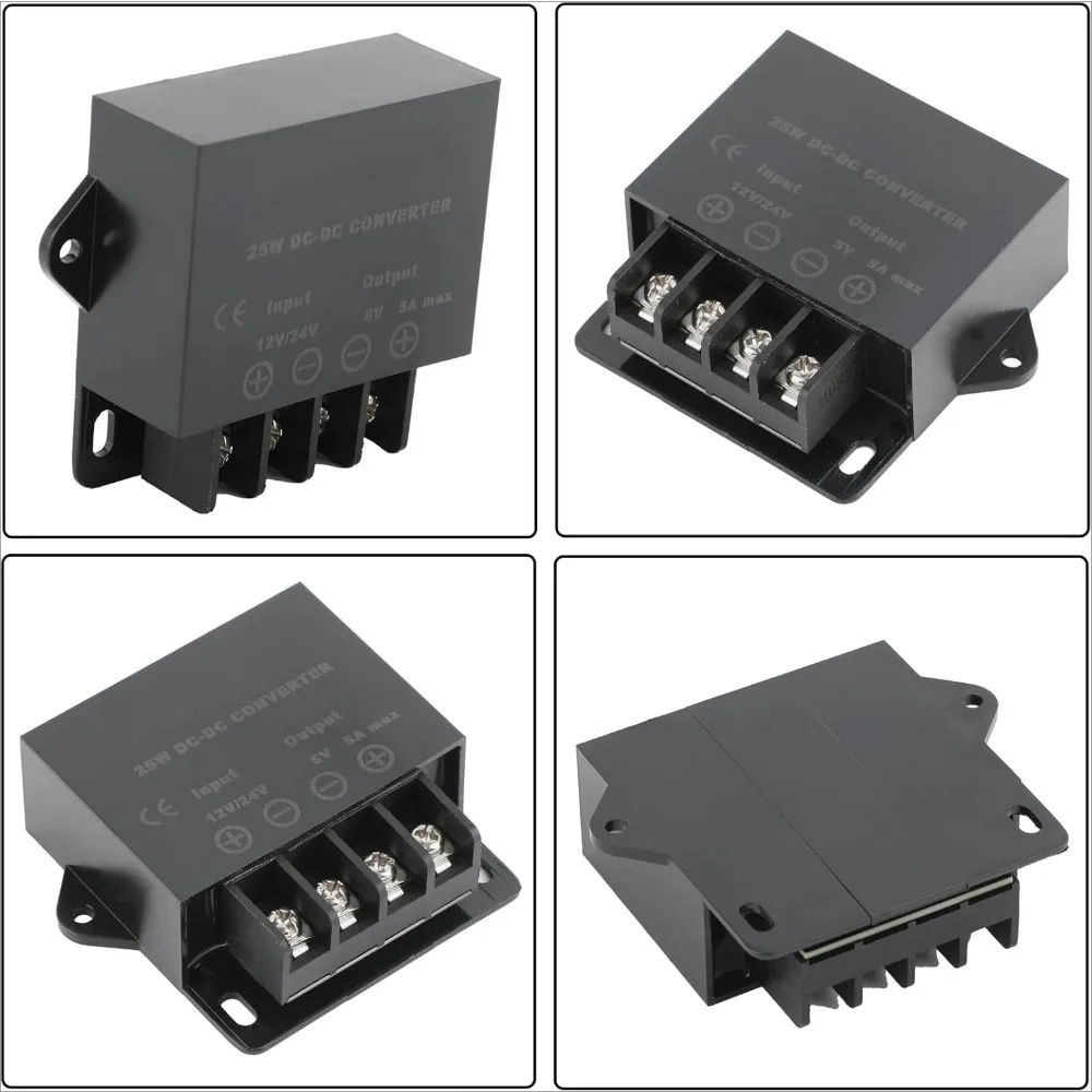 DC to DC 12V/24V to 5V 5A Power Converter 25W Step Down Voltage Reducer Buck Regulator Supplies Transformer Module For Golf Cart
