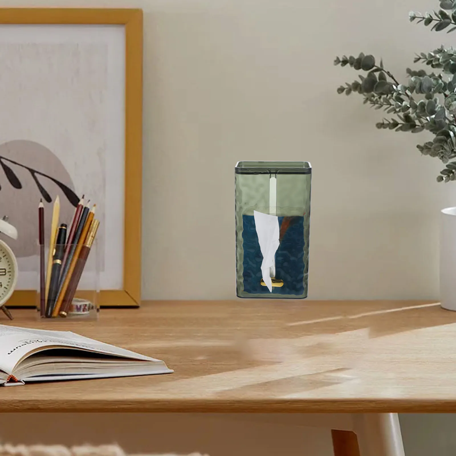 

Creative Transparent Water Ripple Wall Mount Tissue Box No Drilling Hook Non Punching Plastic Napkin Container Home Hotel