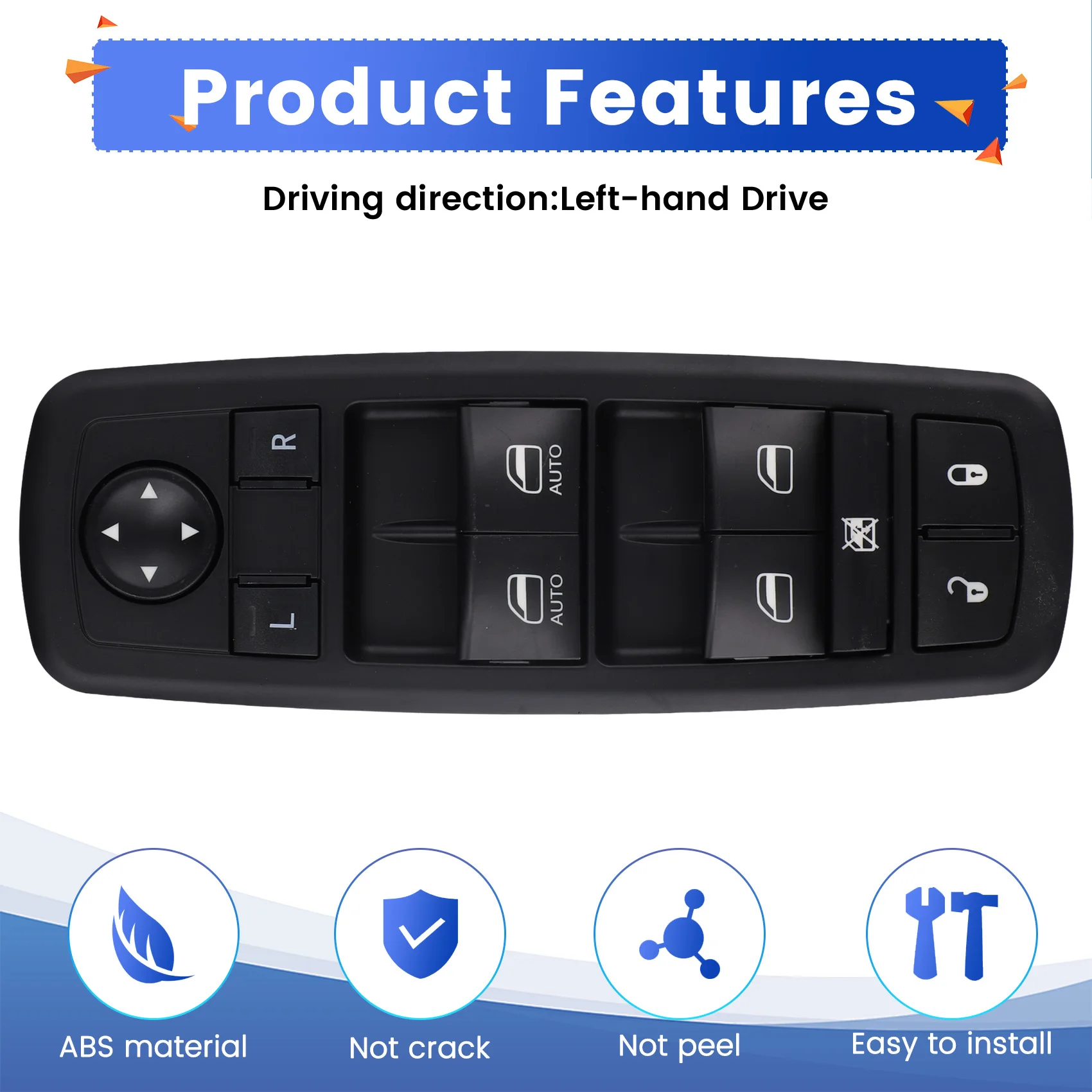 

A58X-68086693AC Car Window Glass Lift Switch Window Control Button For Dodge Durango 2011-2013